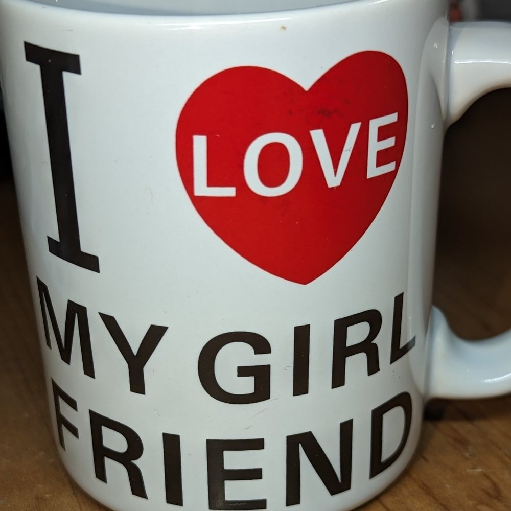 Vintage Enesco 'I Love My Girlfriend' Mug Cup Souvenir Gift Kitchenware Coffee